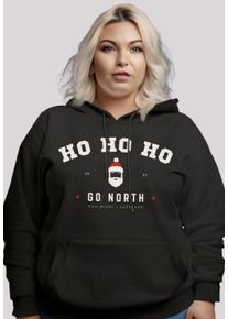F4NT4STIC Damen Kapuzenpullover "Ho Ho Ho Santa Weihnachten PLUSSIZE", schwarz, casual, Gr. XL, Obermaterial: 65% Baumwolle, 35% Polyester, Pullover,
