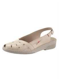 Kiarflex Damen Sandalette, Gr. 42, beige, Glattleder, klassisch, Schuhe