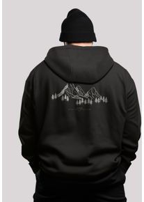 F4NT4STIC Herren Kapuzenpullover "Berge Winter Schnee PLUSSIZE", schwarz, casual, Gr. L, Obermaterial: 65% Baumwolle, 35% Polyester, Pullover,