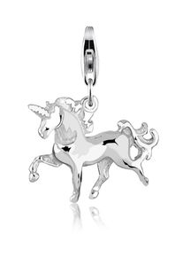 NENALINA Damen Charm-Einhänger "Einhorn Anhänger Pferd Elfe Fabelwesen 925 Silber", ohne Stein, silber, Silber 925 (Sterlingsilber), Charms