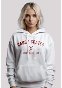 F4NT4STIC Damen Kapuzenpullover "Weihnachten Candy Coated Christmas", weiß, casual, Gr. S, Obermaterial: 65% Baumwolle, 35% Polyester, Pullover,