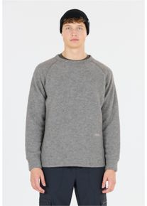 SOS Herren Strickpullover "Aneto", grau, sportlich, Gr. S, unifarben, 100% Wolle, Pullover, aus reiner Merinowolle