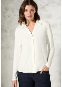 Cecil Damen Langarmshirt, weiß, casual, Gr. XXL, unifarben, Stoff, 48% Modal, 47% Baumwolle, 5% Elasthan, Shirts, aus Baumwolle mit Stretchante
