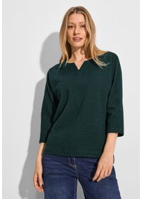 Cecil Damen 3/4-Arm-Shirt, grün, casual, Gr. XL, unifarben, Stoff, 68% Polyester, 28% Viskose, 4% Elasthan, Shirts, mit 3/4 Ärmeln