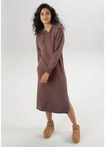 Aniston CASUAL Damen Strickkleid, braun, casual, Gr. 46, meliert, Strick, Obermaterial: 50% Viskose, 26% Polyamid, 24% Polyester, Kleider, Kapuze mit