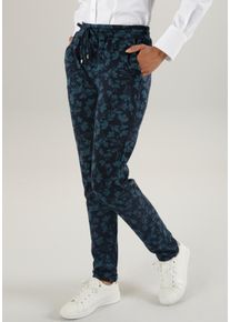 Damen Schlupfhose, bunt, modisch, Gr. 42, Aniston SELECTED, Jacquardmuster, Jersey, Sweatware, Obermaterial: 67% Polyester, 29% Viskose, 4% Elasthan,
