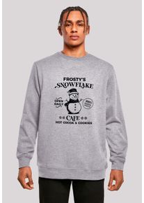 F4NT4STIC Herren Sweatshirt "Frostys Snowflake Cafe Retro Weihnachten Sign", grau, casual, Gr. L, Obermaterial: 50% Baumwolle, 50% Polyester,