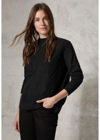 Cecil Damen Strickpullover, schwarz, casual, Gr. M, unifarben, Web, 35% Baumwolle, 32% Polyacryl, 28% Polyester, 5% Elasthan, Pullover, im soften