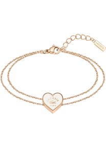 Lacoste Damen Armkette "LOVE MY CROC, Herz, 2040396, 2040397, 2040400", Edelstahl, rosa, Edelstahl, Armbänder