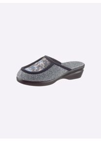 Schawos Damen Pantoffel, Gr. 38, grau, Textil, Schuhe
