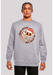 F4NT4STIC Herren Sweatshirt "Dead inside but jolly AF Weihnachten", grau, casual, Gr. XXXL, Obermaterial: 50% Baumwolle, 50% Polyester, Sweatshirts,