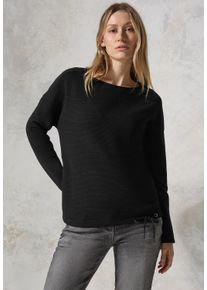 Cecil Damen Langarmshirt, schwarz, casual, Gr. L, unifarben, Stoff, 64% Polyester, 22% Viskose, 10% Metallfasern, 4% Elasthan, Shirts, mit
