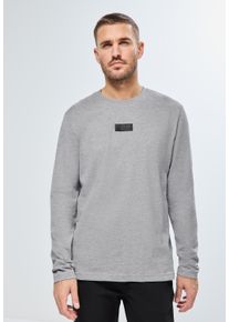 Street One MEN Herren Langarmshirt, grau, casual, Gr. XXL, unifarben, Web, 100% Baumwolle, Shirts, aus reiner Baumwolle