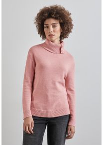 Street One Damen Rollkragenpullover, rosa, casual, Gr. 38, unifarben, Stoff, 52% Viskose, 28% Polyester, 20% Nylon, Pullover, mit Knopf Details