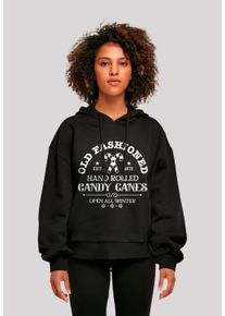 F4NT4STIC Damen Kapuzenpullover "Cany Canes Retro Weihnachten Sign", schwarz, casual, Gr. XXL, Obermaterial: 100% Baumwolle, Pullover, Premium