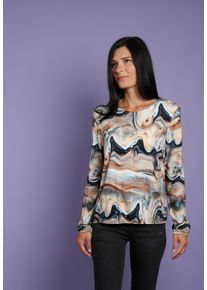 Seidel Moden Damen Langarmshirt, rosa, casual, Gr. 36, bedruckt, Web, Obermaterial: 94% Viskose, 6% Elasthan, Shirts, mit grafischem Muster, MADE IN