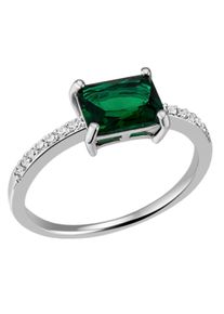 Firetti Damen Fingerring "Schmuck Geschenk Silber 925 Silberring Cocktailring grün", 52, Silber 925 (Sterlingsilber), 1,4mm, grün, Silber 925