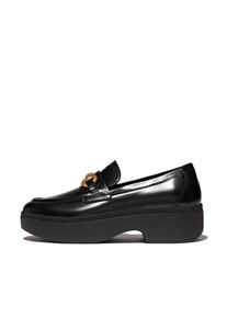 fitflop Damen Loafer "Chunky Snaffle Box", Gr. 39, schwarz, Leder, unifarben, modisch, Schuhe, Loafer, Slipper mit schicker Schmuckspange, schmale