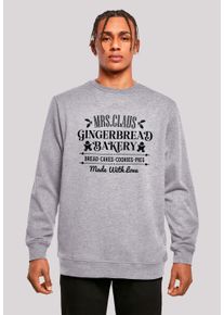 F4NT4STIC Herren Sweatshirt "Santas Gingerbread Bakery Retro Weihnachten", grau, casual, Gr. S, Obermaterial: 50% Baumwolle, 50% Polyester,