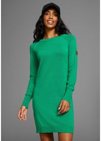 Kangaroos Damen Strickkleid, grün, casual, Gr. 50, Strick, Obermaterial: 50% Baumwolle, 50% Polyacryl, Kleider, mit Strickkontrast am Ärmel