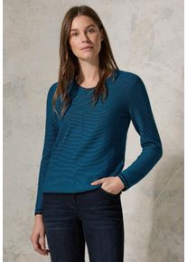 Cecil Damen Strickpullover, blau, casual, Gr. XXL, unifarben, Web, 100% Baumwolle, Pullover, Feinstrick