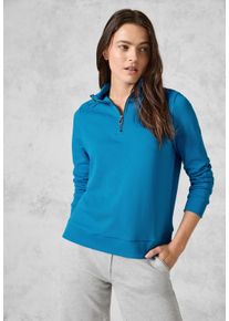 Cecil Damen Sweatshirt, blau, casual, Gr. XXL, unifarben, Web, 80% Baumwolle, 20% Polyester, Sweatshirts, im soften Baumwoll-Mix