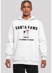 F4NT4STIC Herren Kapuzenpullover "Santa Paws Christmas Cat", weiß, casual, Gr. XL, Obermaterial: 65% Baumwolle, 35% Polyester, Pullover, Premium