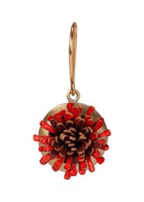 Gretchen Damen Paar Ohrhänger "Pam Pem Earring Two", rot, feminin, Leder, Ohrringe, mit buntem Pergament