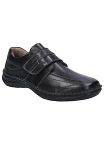 Josef Seibel Herren Slipper "New Anvers 02", Gr. 39, schwarz, Leder, casual, Schuhe, Klettschuh, Freizeitschuh, Komfortschuh in extraweiter Form