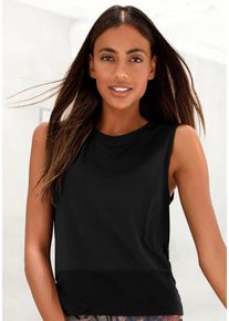 active by Lascana LASCANA ACTIVE Damen Kurzarmshirt "Tropical", Gr. XS, schwarz, Single Jersey, Obermaterial: 95% Viskose, 5% Elasthan. Einsatz: 95% Viskose, 5%