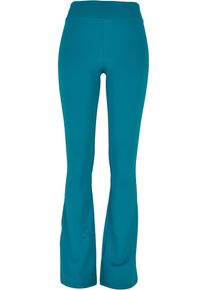 Urban Classics Damen Leggings "Urban Classics Damen Ladies Recycled High Waist Flared Leggings", grün, Gr. 5XL, unifarben, 78% Polyester, 22%