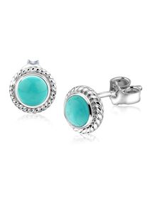 NENALINA Damen Paar Ohrstecker "Türkis Geburtsstein Dezember Trend Edel 925 Silber", OneSize,mit Steinen, Silber 925 (Sterlingsilber), blau, Silber