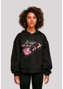F4NT4STIC Damen Kapuzenpullover "Weihnachten Sleigh all day Santas Reindeers", schwarz, casual, Gr. M, Obermaterial: 100% Baumwolle, Pullover,