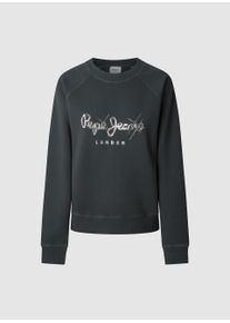 Pepe Jeans Damen Sweatshirt "LUPITA", schwarz, casual, Gr. XS, bedruckt, Sweatware, Obermaterial: 100% Baumwolle, Sweatshirts