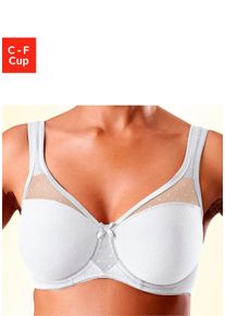 Nuance Damen Minimizer-BH, Gr. 105, weiß, Jersey, Netz, Obermaterial: 90% Baumwolle, 5% Elasthan, 5% Polyamid, klassisch, BHs, mit Bügel und
