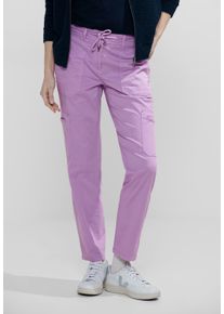 Cecil Damen Cargohose, lila, casual, Gr. 32, unifarben, Web, 98% Baumwolle, 2% Elasthan, Hosen, Middle Waist