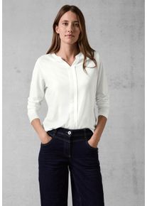 Cecil Damen 3/4-Arm-Shirt, weiß, casual, Gr. XXL, unifarben, Stoff, Web, 50% Modal, 50% Baumwolle, Shirts, im Tunika-Style