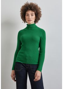 Street One Damen Rollkragenpullover, grün, casual, Gr. 38, unifarben, Stoff, Feinstrick, 52% Viskose, 28% Polyester, 20% Nylon, Pullover, mit