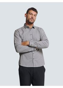 NO EXCESS Herren Langarmhemd "NO EXCESS Bedrucktes Stretch-Hemd", blau, casual, Gr. XXXL, 97% Baumwolle, 3% Elasthan, Hemden
