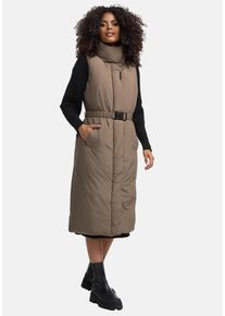 Navahoo Damen Longweste "Abendlied XIV", braun, modisch, Gr. L, Obermaterial: 100% Polyester (recycelt), Innenfutter: 100% Polyester (recycelt),
