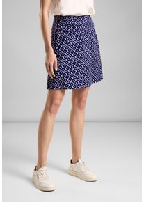 Street One Damen Minirock, blau, casual, Gr. 44, bedruckt, Stoff, 95% Viskose, 5% Elasthan, Röcke, mit Elastikbund