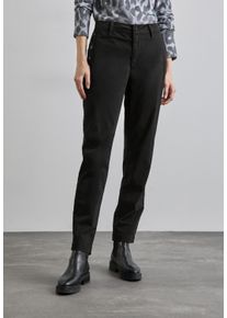 Street One Damen Röhrenhose, schwarz, casual, Gr. 38, unifarben, Web, 97% Baumwolle, 3% Elasthan, Hosen, High Waist