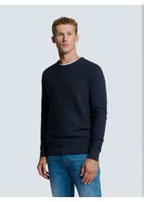 NO EXCESS Herren Rundhalspullover "NO EXCESS Zweifarbiger Rundhals-Pullover", blau, Gr. M, 80% Viskose, 20% Nylon, Pullover