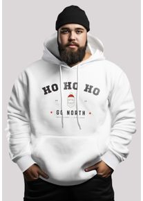 F4NT4STIC Herren Kapuzenpullover "Ho Ho Ho Santa Weihnachten PLUSSIZE", weiß, casual, Gr. XL, Obermaterial: 65% Baumwolle, 35% Polyester, Pullover,