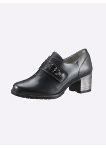 Heine Damen Hochfrontpumps, Gr. 41, grau, Leder, Glattleder, Lackleder, Rindsleder, modisch, Schuhe