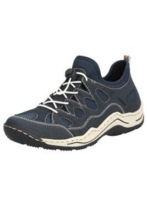 Rieker Damen Slip-On Sneaker, Gr. 36, blau, Textil, Nubuklederimitat, sportlich, Schuhe, Trekking Schuh, Freizeitschuh, Slipper mit Wechselfußbett