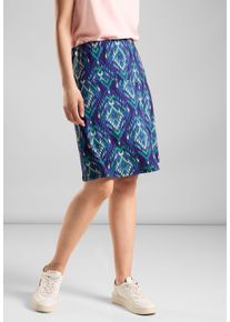 Street One Damen Minirock, blau, casual, Gr. 40, bedruckt, Stoff, 95% Viskose, 5% Elasthan, Röcke, im elastischen Materialmix