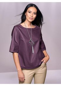 Heine Damen Schlupfbluse, lila, Gr. 40, unifarben, 100% Polyester, Blusen