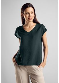 Street One Damen Hemdbluse, grün, casual, Gr. 34, unifarben, Stoff, 88% Viskose, 12% Polyamid, Blusen, aus softem Materialmix