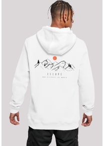 F4NT4STIC Herren Kapuzenpullover "MOUNTAIN x F4NT4STIC", weiß, casual, Gr. S, Obermaterial: 65% Baumwolle, 35% Polyester, Pullover, Print
